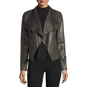 Bagatelle drapes faux leather jacket